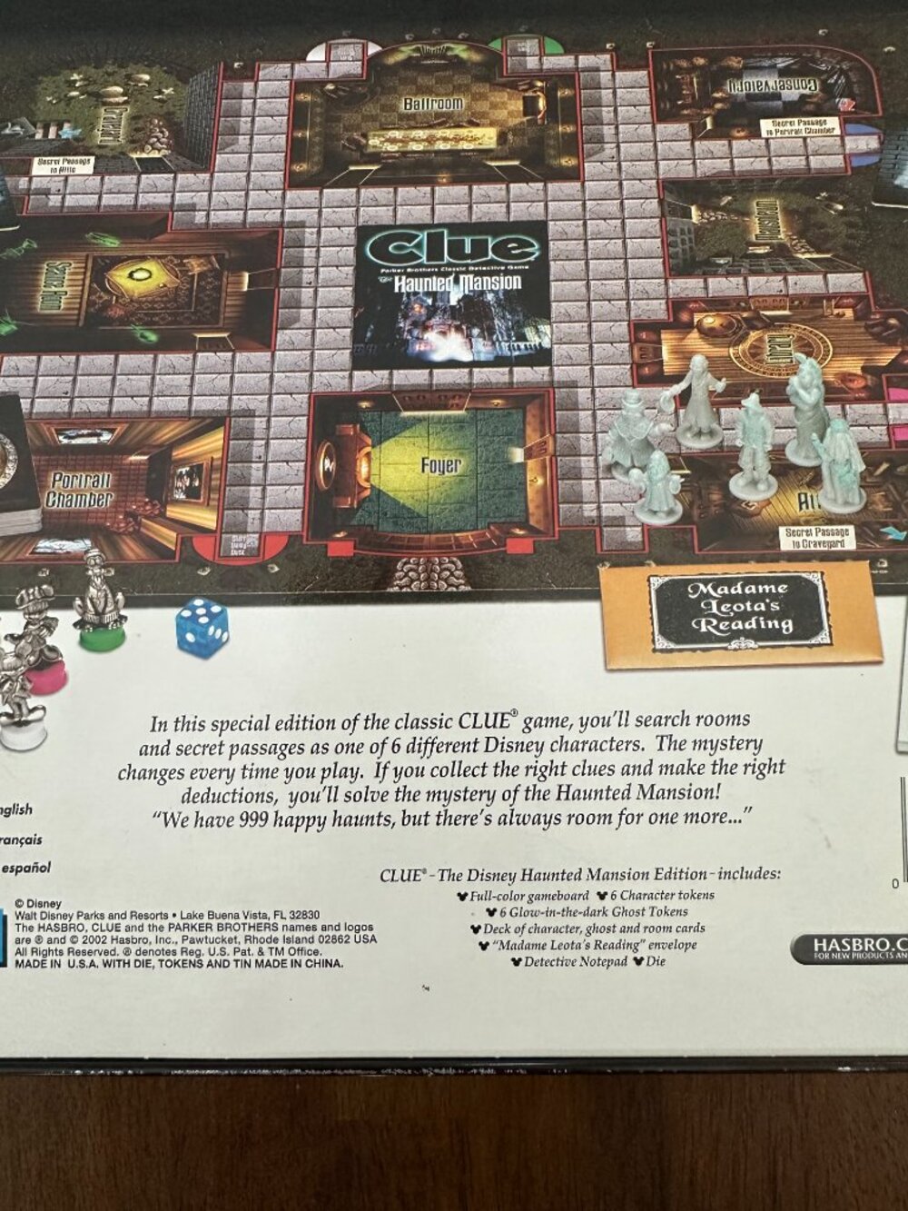 Rare Hasbro Disney Haunted Mansion Clue Board Game Theme Park Ed. (Tin) 2002 - Picture 6 of 16